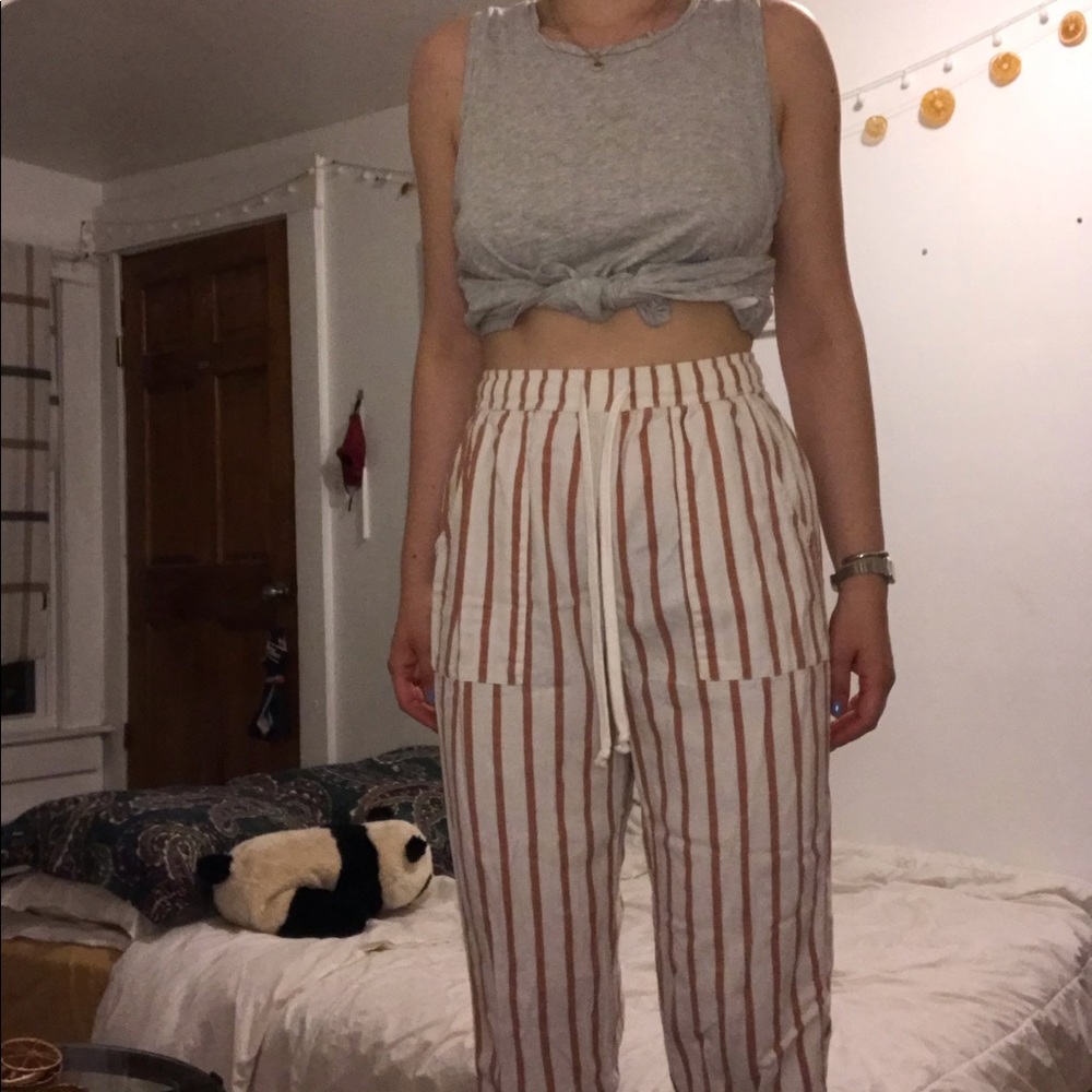 Striped drawstring pants